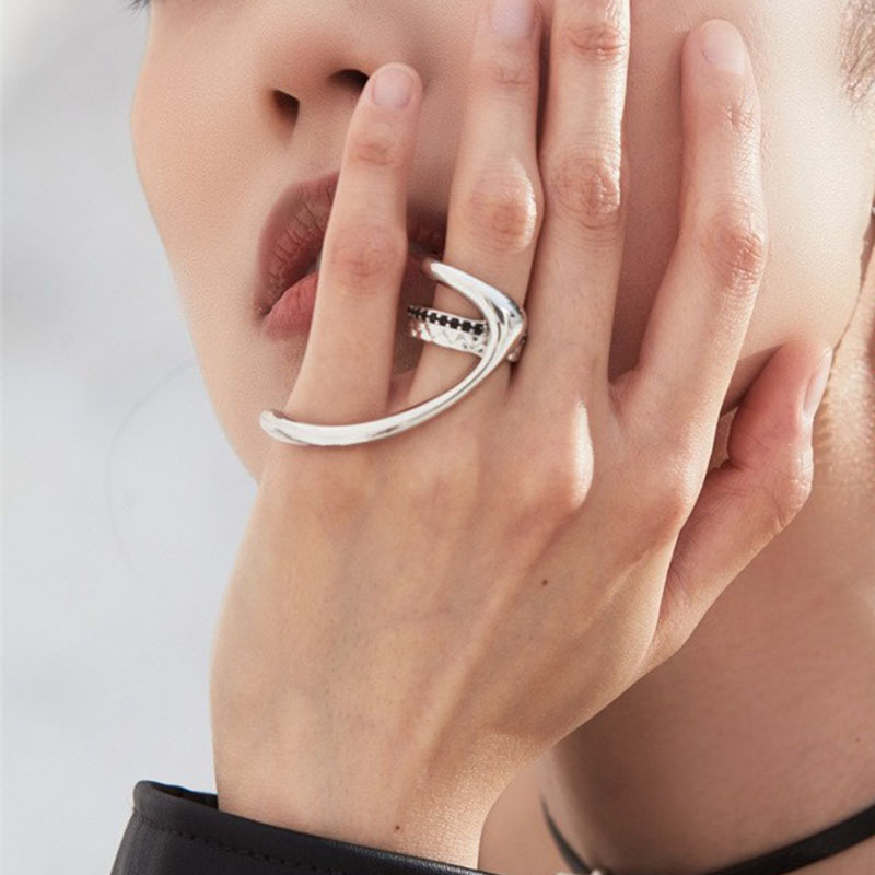 Street Fashion Rings - VENTFILLE-925 Anel de Dupla Camada de