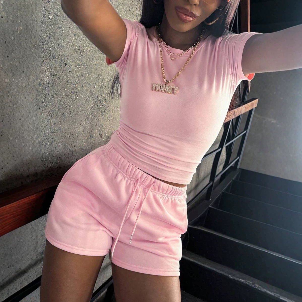 Street Fashion Dance - Conjunto Feminino de 2 Peças, T-Shirt