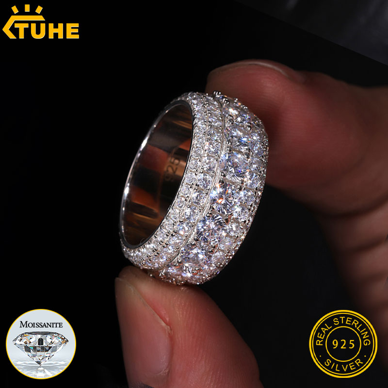 Street Fashion Rings - Tuhe unissex iced out moissanite anéis