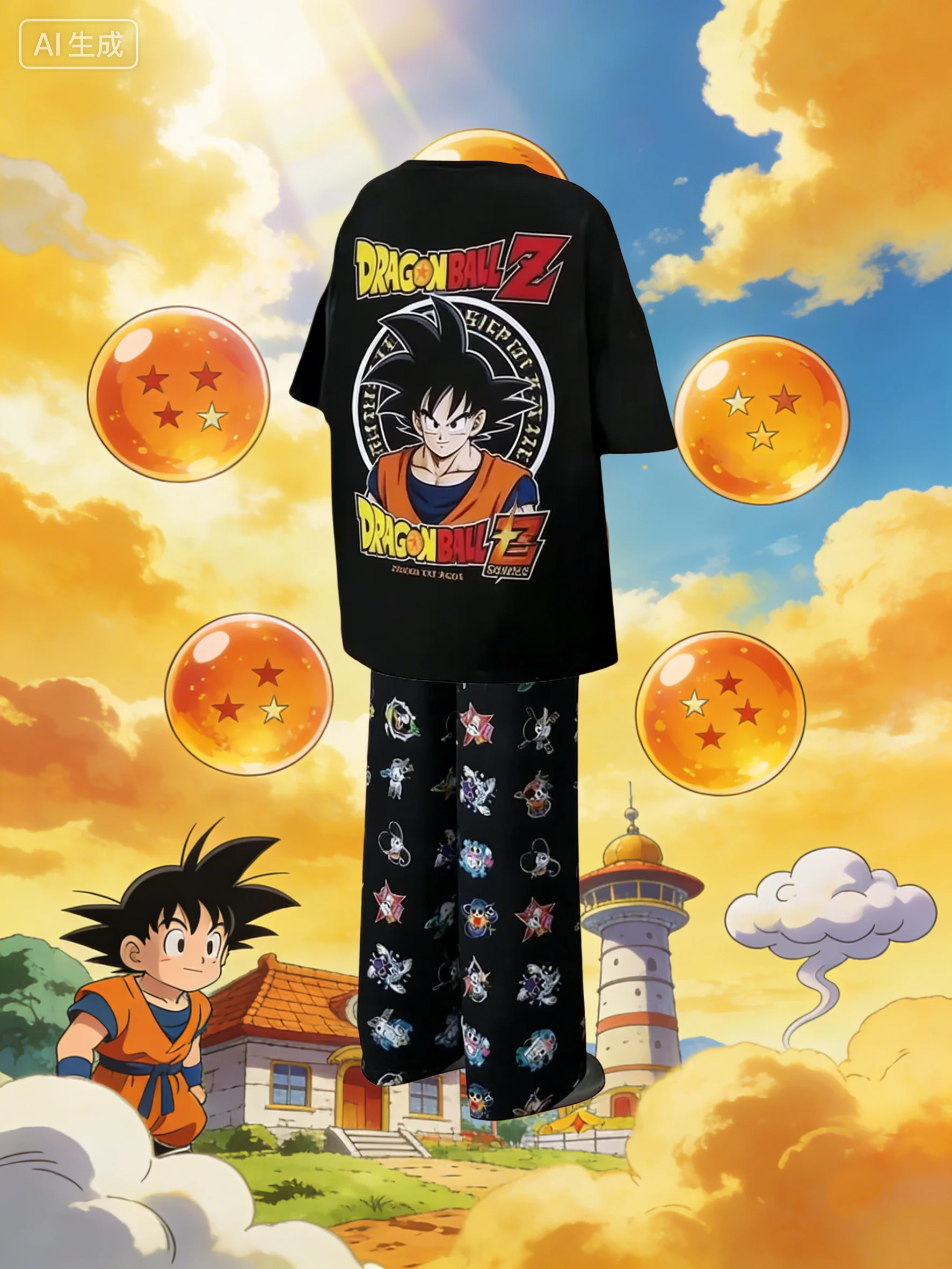 Street Fashion Magazine - Conjunto de Pijama Gráfico Dragon Ball