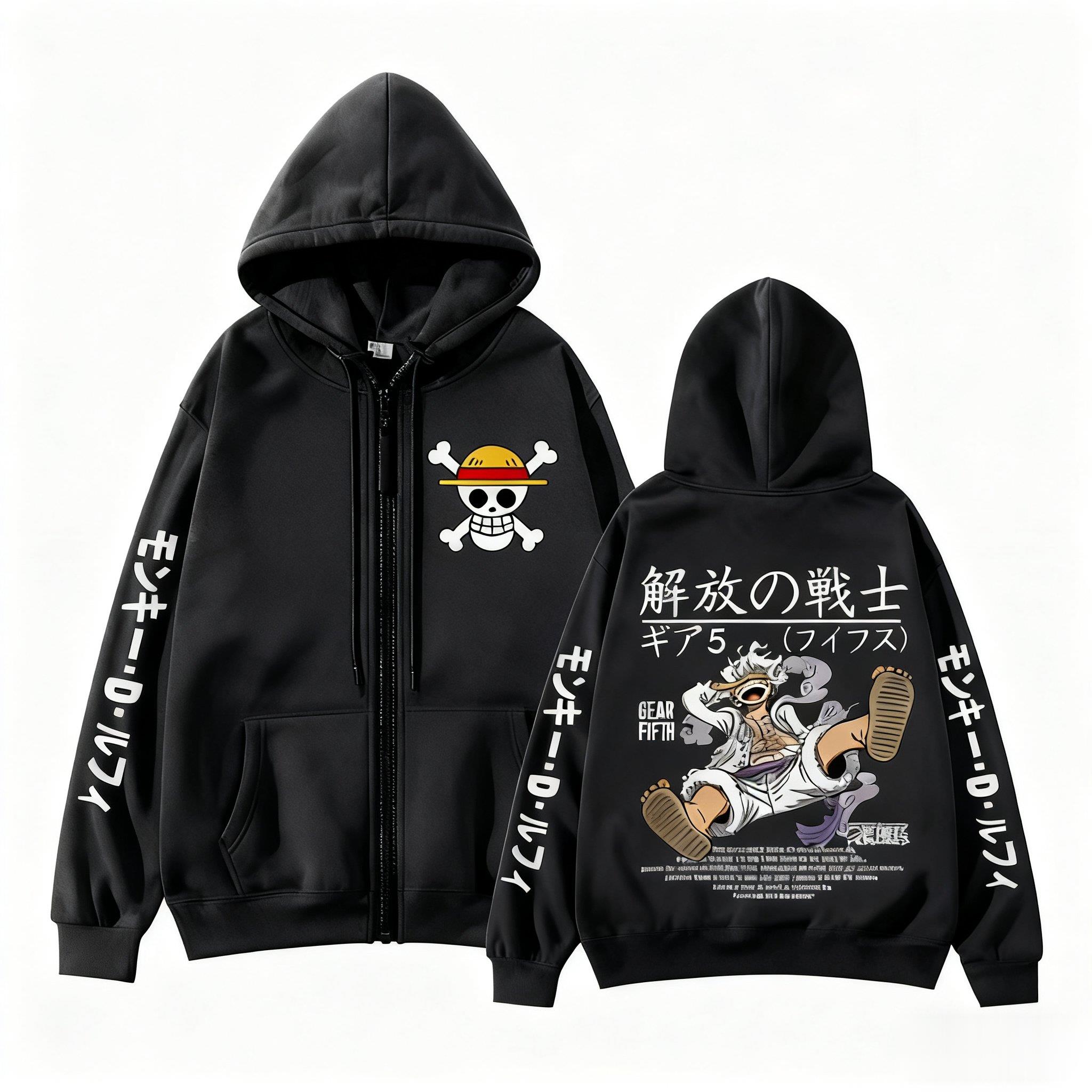Street Fashion Jacket Men - Macaco d luffy engrenagem 5 uma