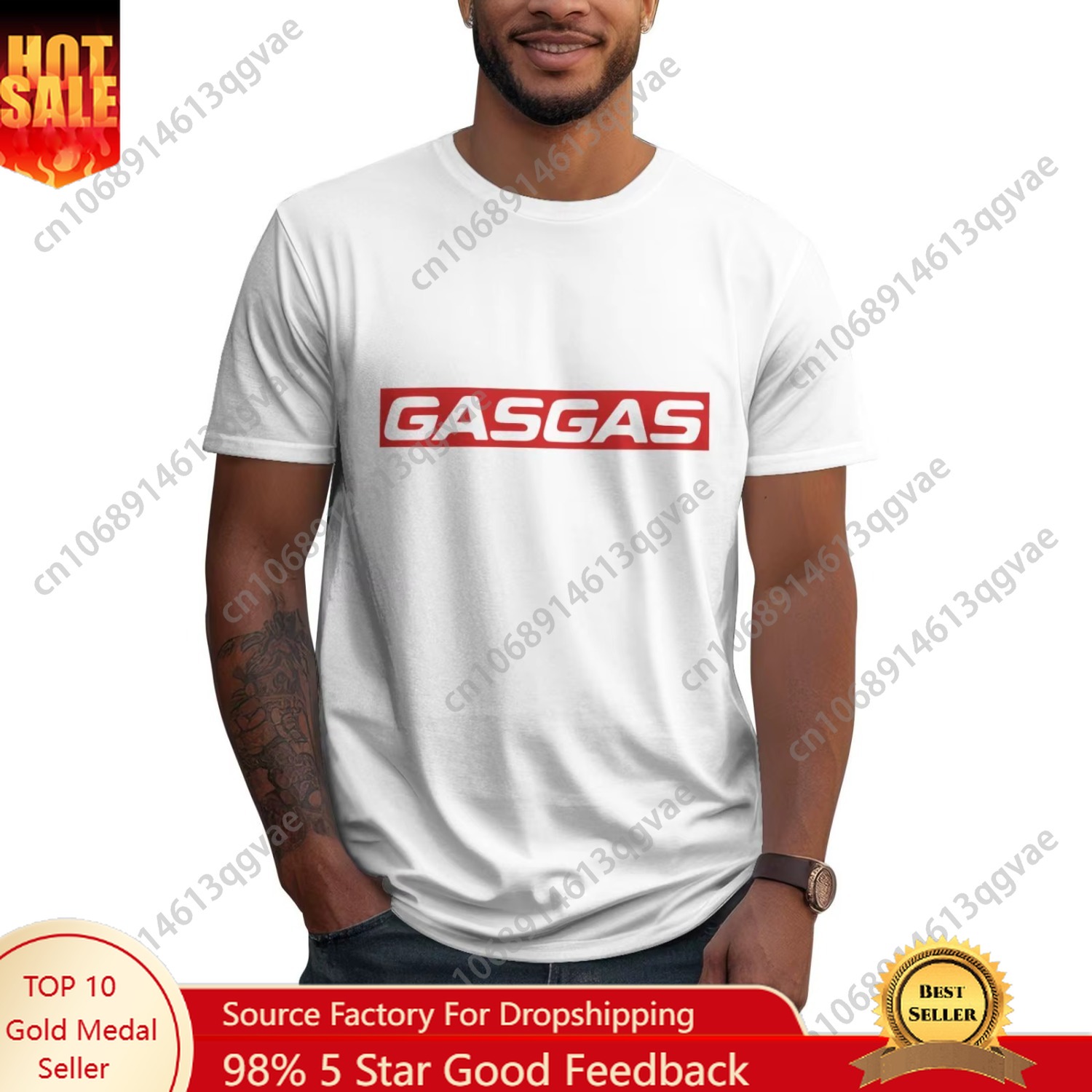 Street Fashion Magazine - Gasgas enduro motocicleta imprime camiseta 100%