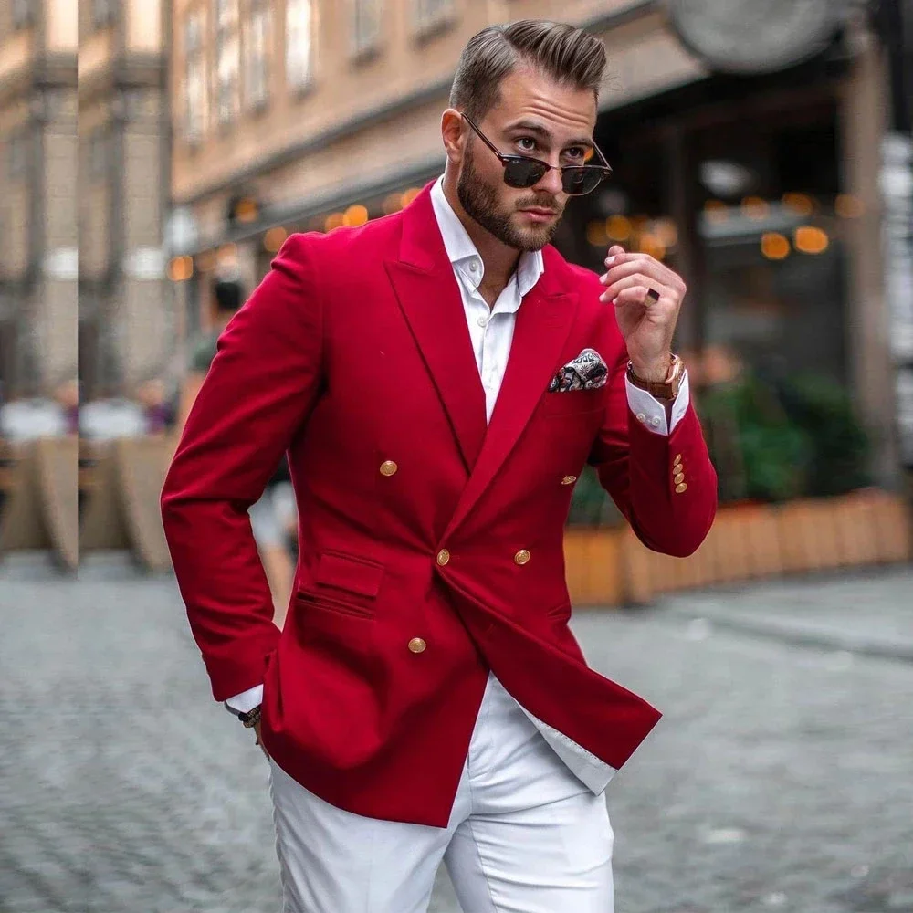 Street Fashion Jacket Men - Conjunto de Terno Masculino Casual Slim