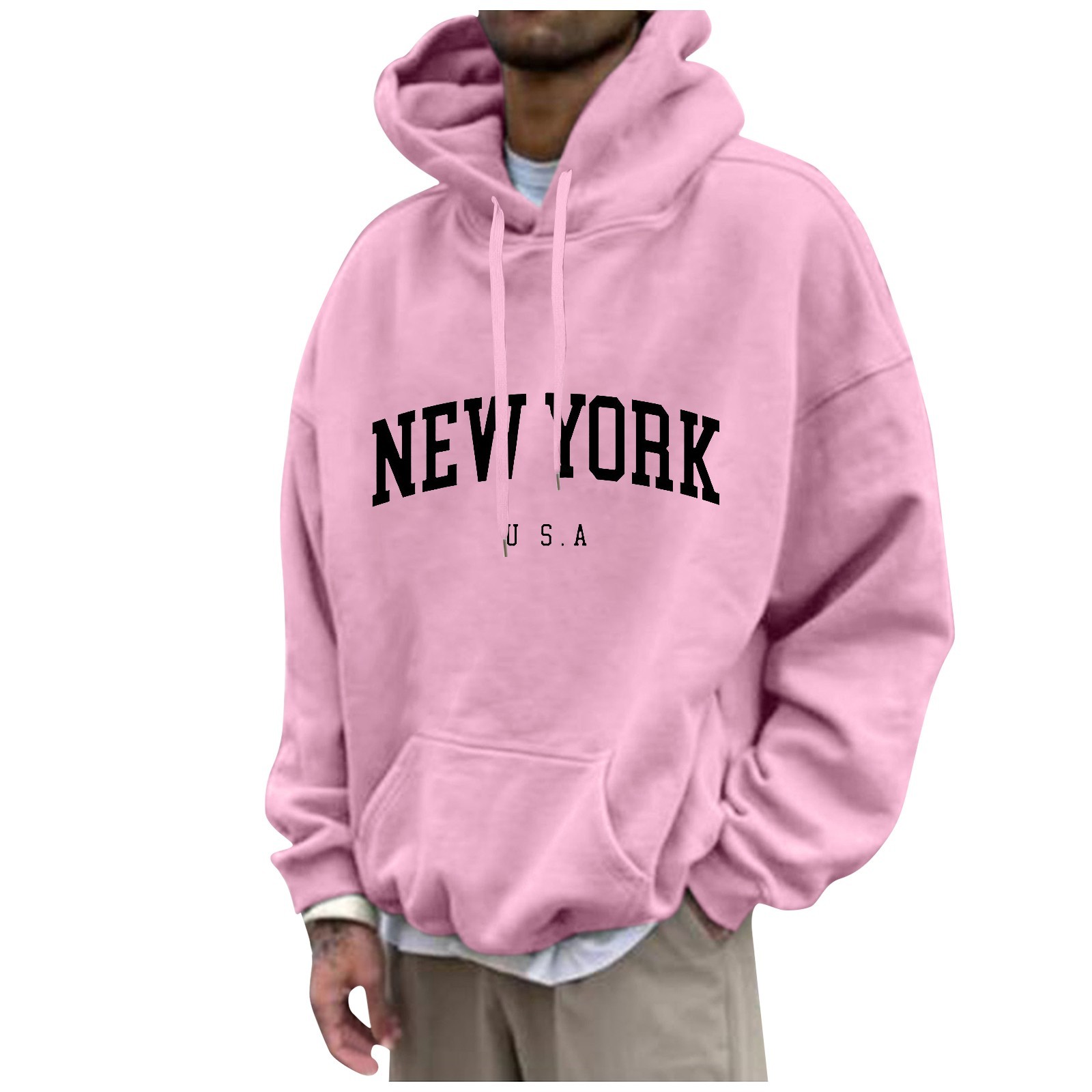 High Street Fashion New York - Moletom novo-iorquino estampado masculino, agasalho clássico