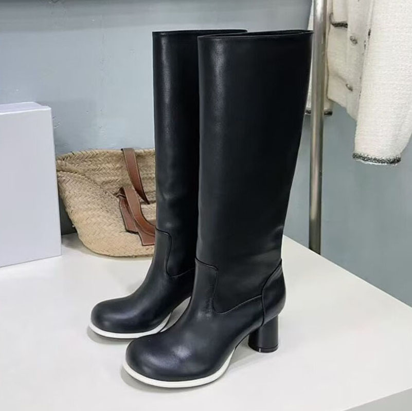 Street Fashion Rome 2025 - Botas de estiramento de couro genuíno