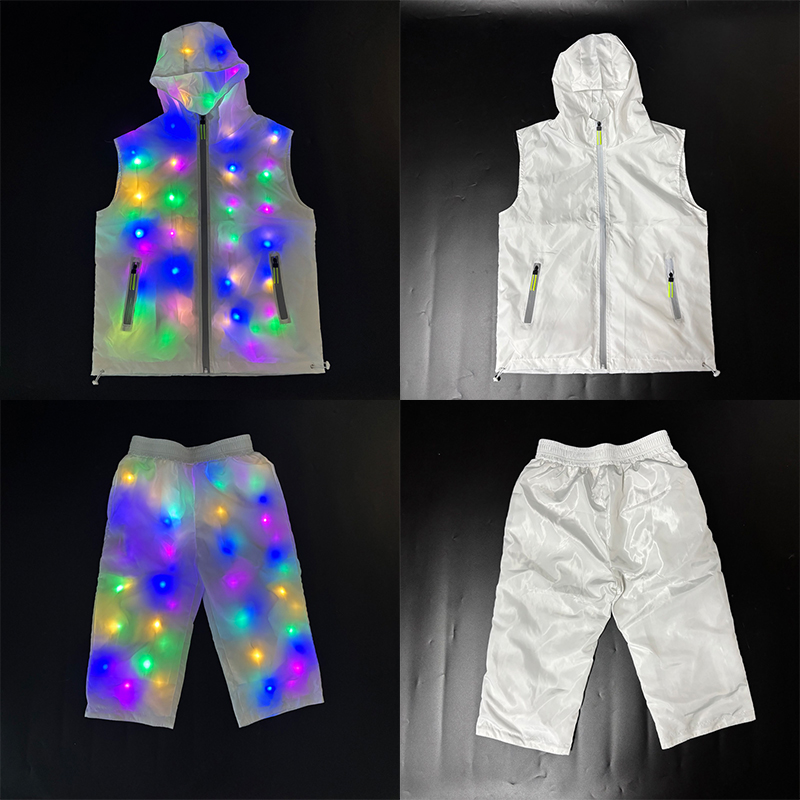 Street Fashion Jacket Men - Colete brilhante jaqueta trajes hip hop