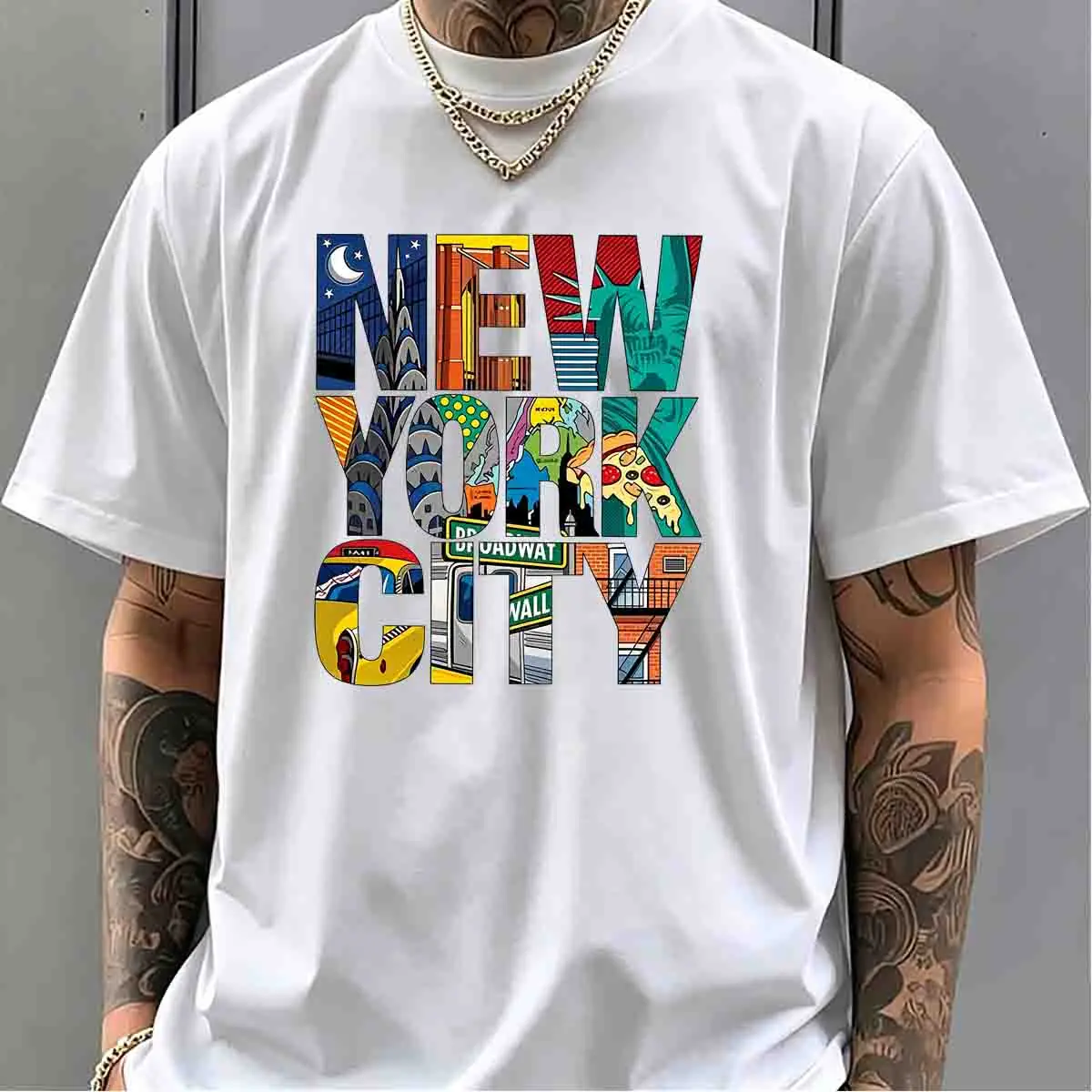 High Street Fashion New York - Camisetas Masculinas com Estampa de Nova