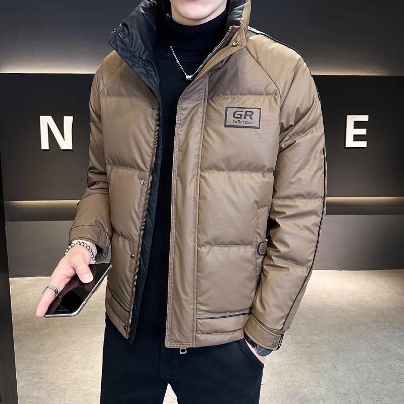 Street Fashion Jacket Men - Outono inverno masculino pato branco para