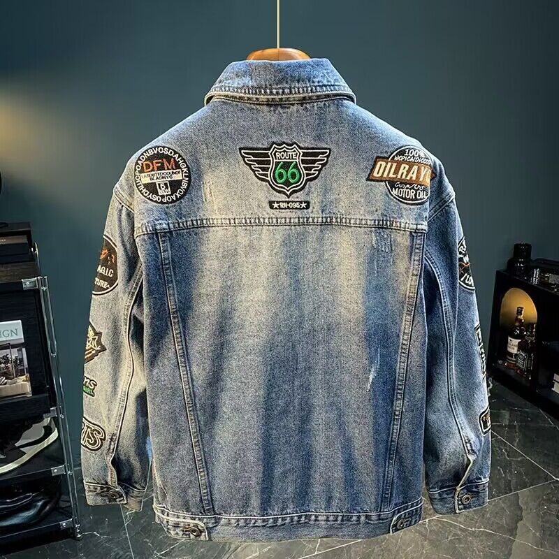 Homens high street bordado rem - Street Fashion Jacket Men avaliação e preço