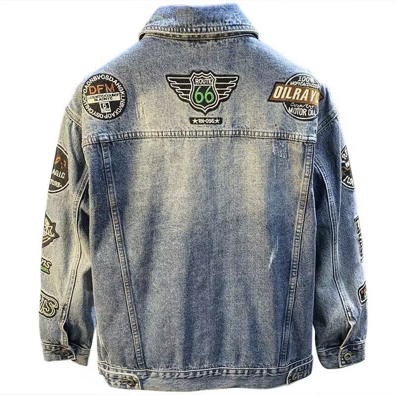 Homens high street bordado rem - Street Fashion Jacket Men avaliação e preço