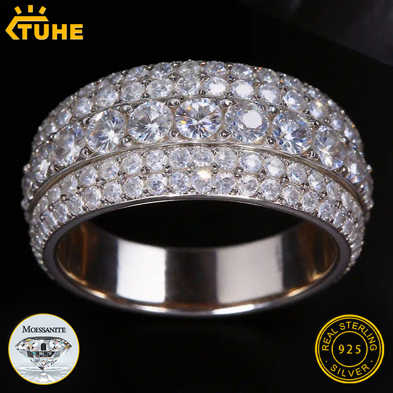Tuhe unissex iced out moissani - Street Fashion Rings avaliação e preço