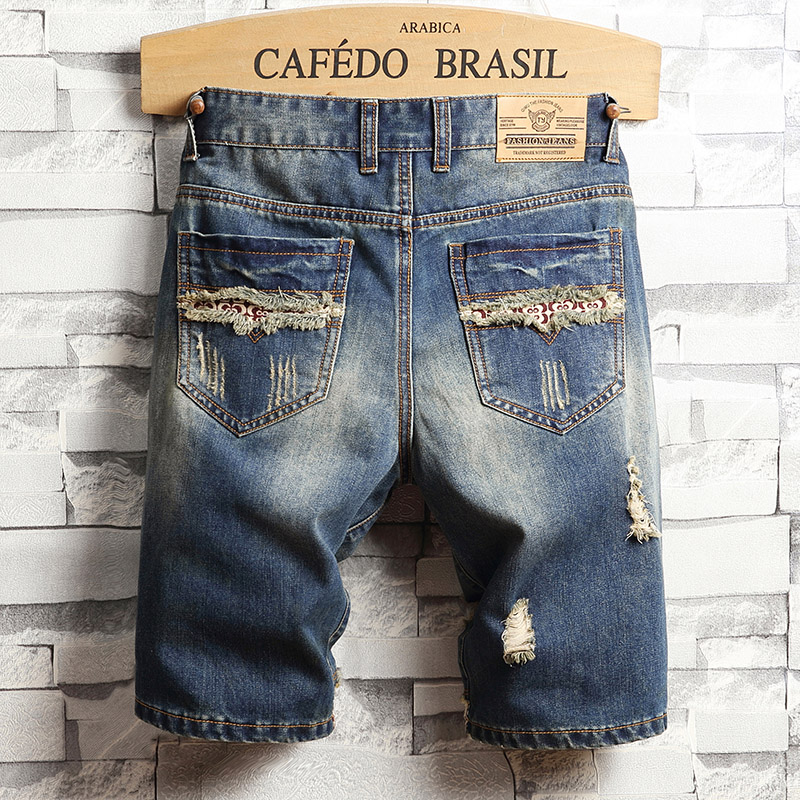 Shorts de Denim Rasgado Estilo - Street Fashion Dance avaliação e preço