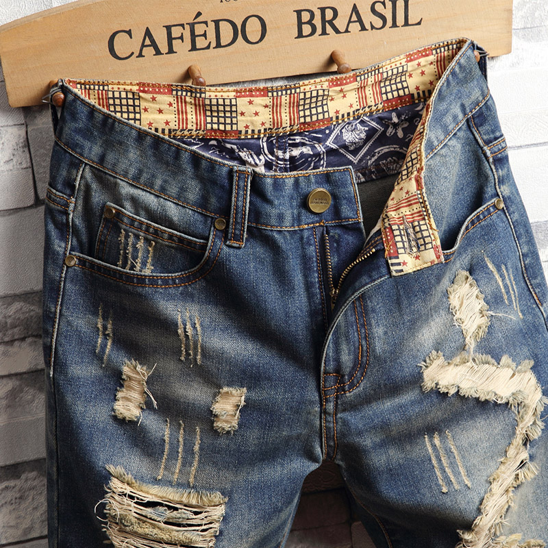 Shorts de Denim Rasgado Estilo - Street Fashion Dance avaliação e preço