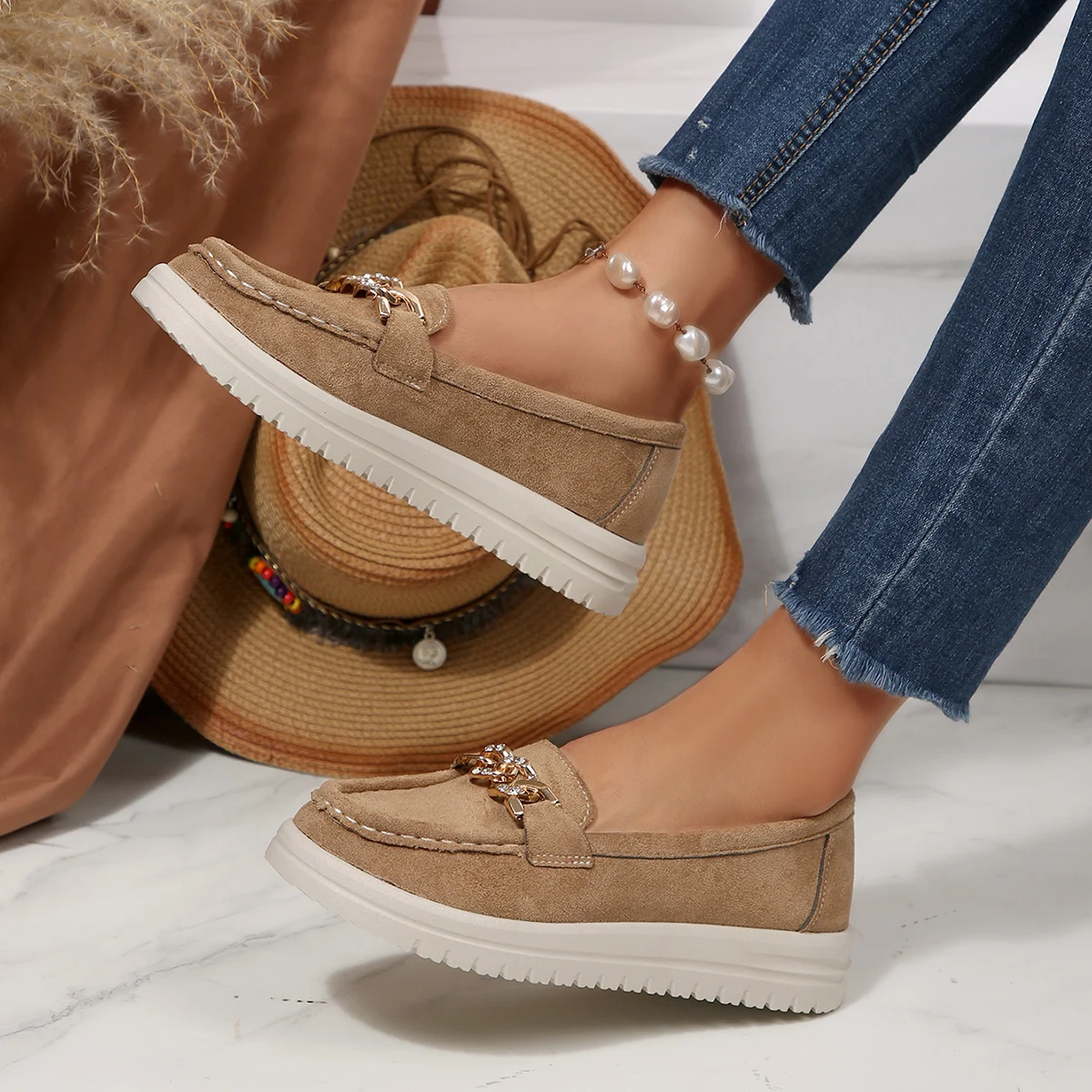 Mulheres apartamentos mocassin - Street Fashion Rome 2025 avaliação e preço