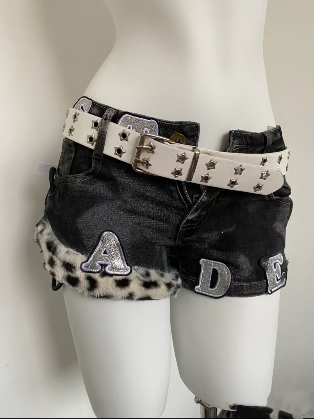 Y2k bordado remendo denim shor - Street Fashion Girls avaliação e preço