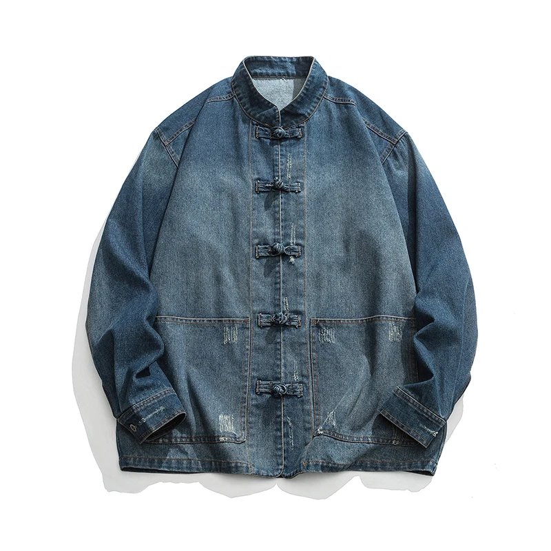 Jaqueta Jeans Estilo Chinês Ma - Street Fashion Jacket Men avaliação e preço