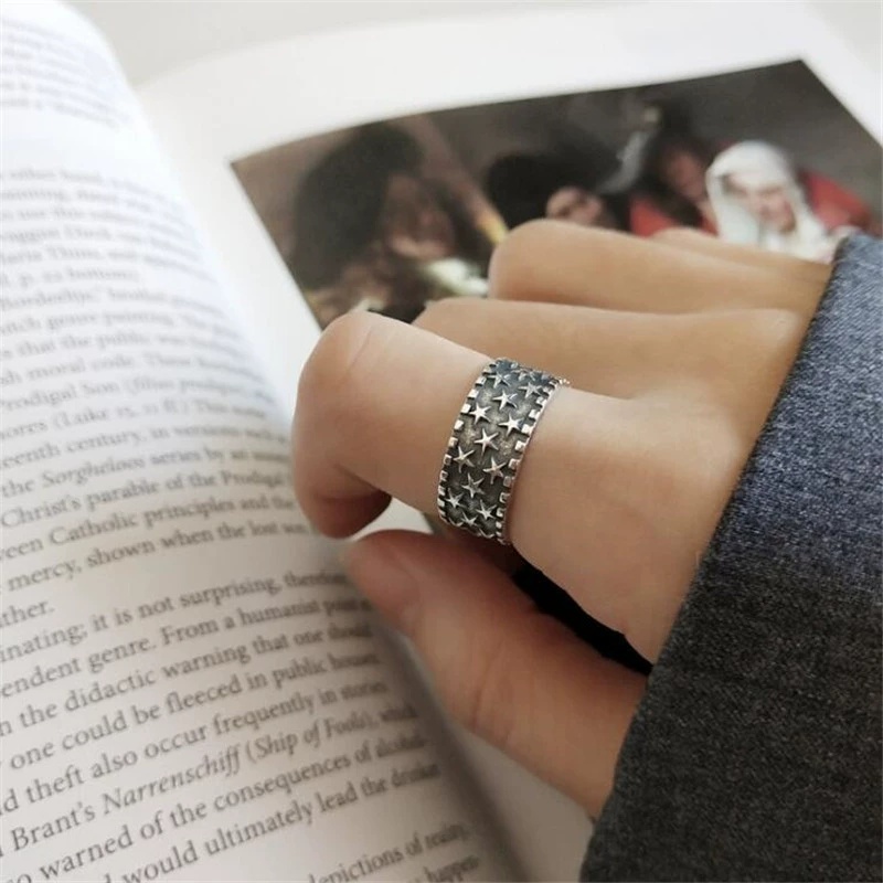 Anel aberto de prata 925, esti - Street Fashion Rings avaliação e preço