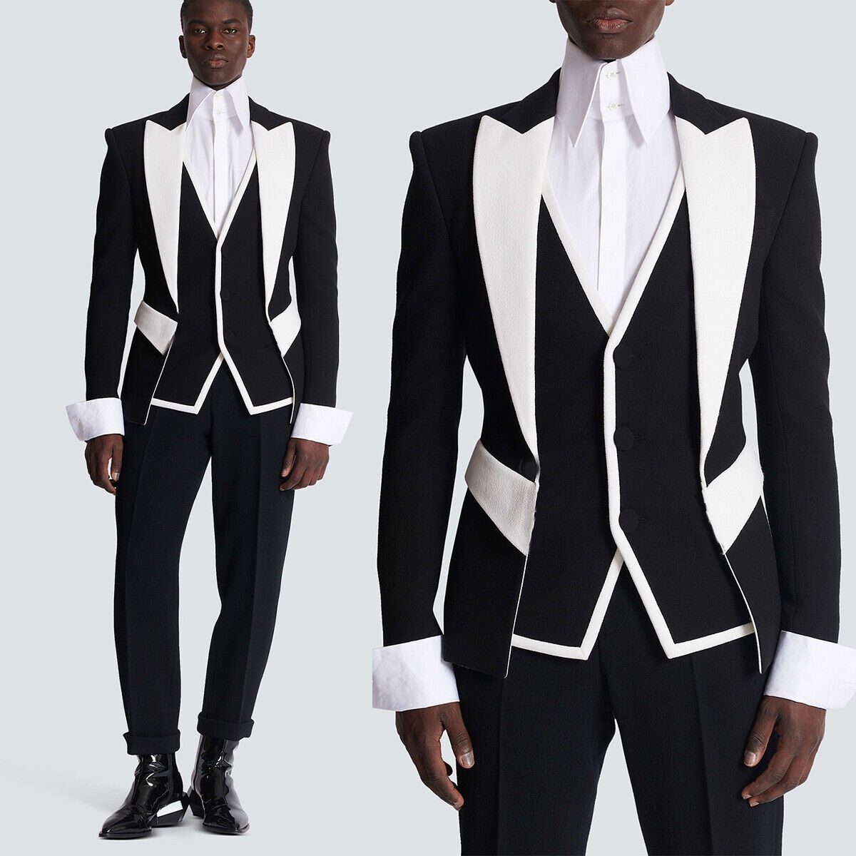Personalizado preto e branco c - Street Fashion Jacket Men avaliação e preço