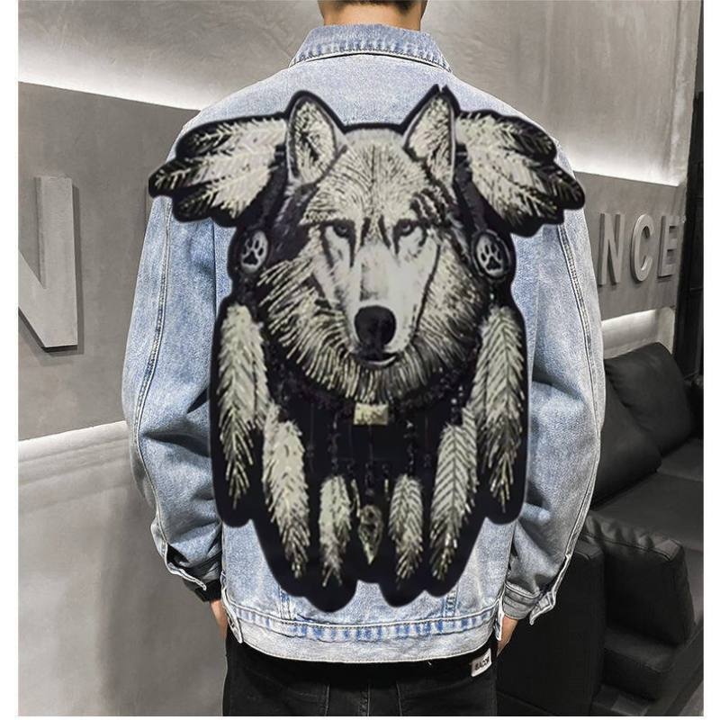 América vintage lobo pesado bo - Street Fashion Jacket Men avaliação e preço