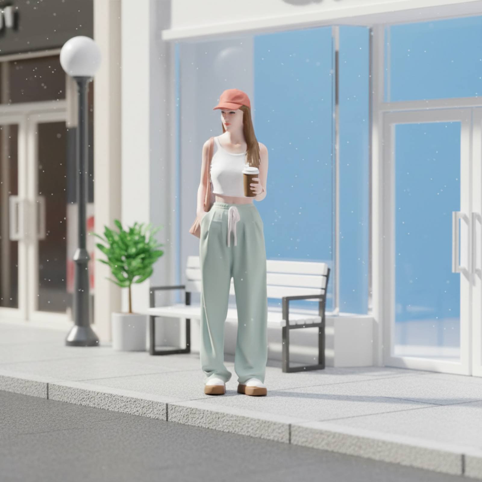 Estátua Miniatura de Menina co - Street Fashion Pose avaliação e preço