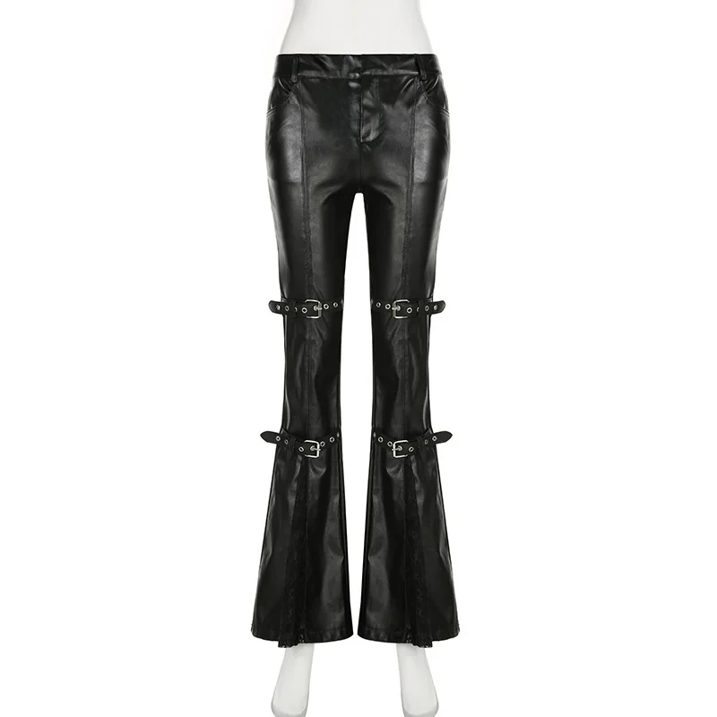 Calça feminina de couro PU, fi - Street Fashion Female avaliação e preço